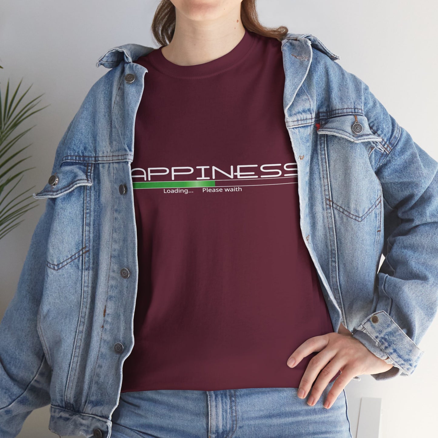 "HAPPINESS" - Unisex Heavy Cotton Tee, Sporty, Casual, Gift, For Him or Her.