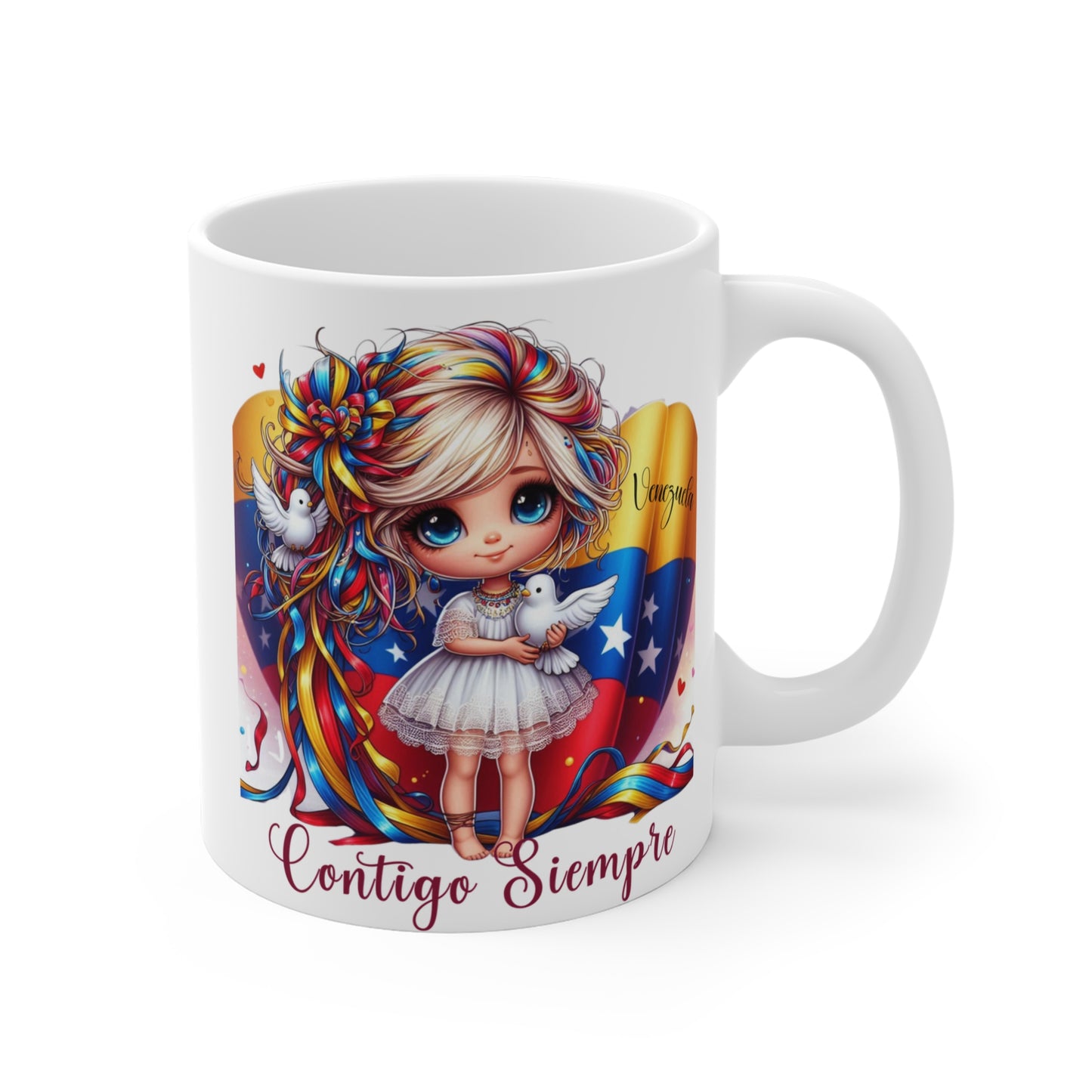 Ceramic Mugs (11oz\15oz\20oz), Ceramic Mugs (11oz\15oz\20oz), para las personas amantes de Venezuela o para los venezolanos migrantes de su pais, con banderas de Venezuela