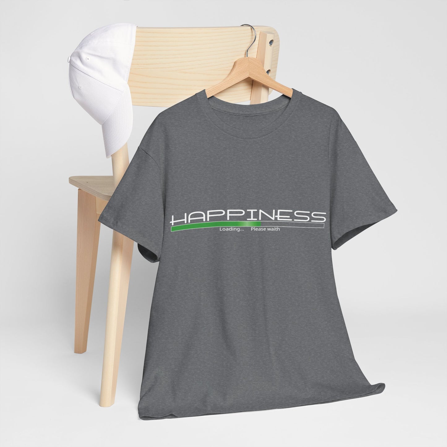 "HAPPINESS" - Unisex Heavy Cotton Tee, Sporty, Casual, Gift, For Him or Her.