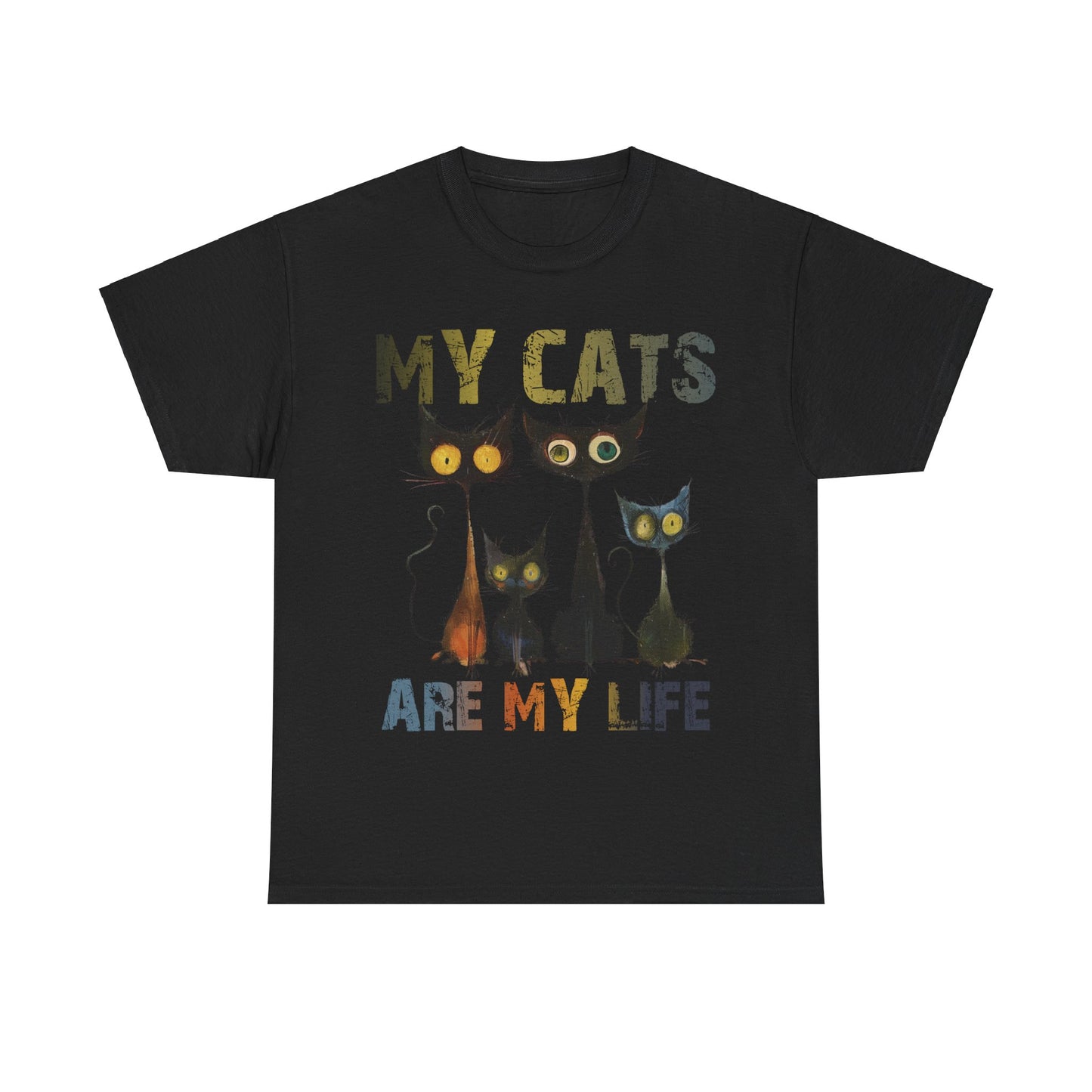 My Cats Unisex Tee, Natural Casual Gift for Him or Her, Cat Lover Tshirt, Funny Animal Shirt, Unisex Cotton Tee