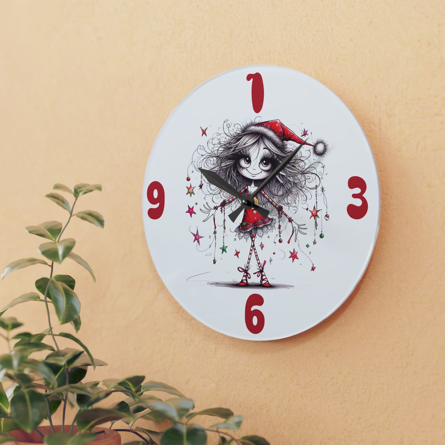 Reloj Navidad" - Acrylic Wall Clock, Christmas Decor, Gift, Home Decoration