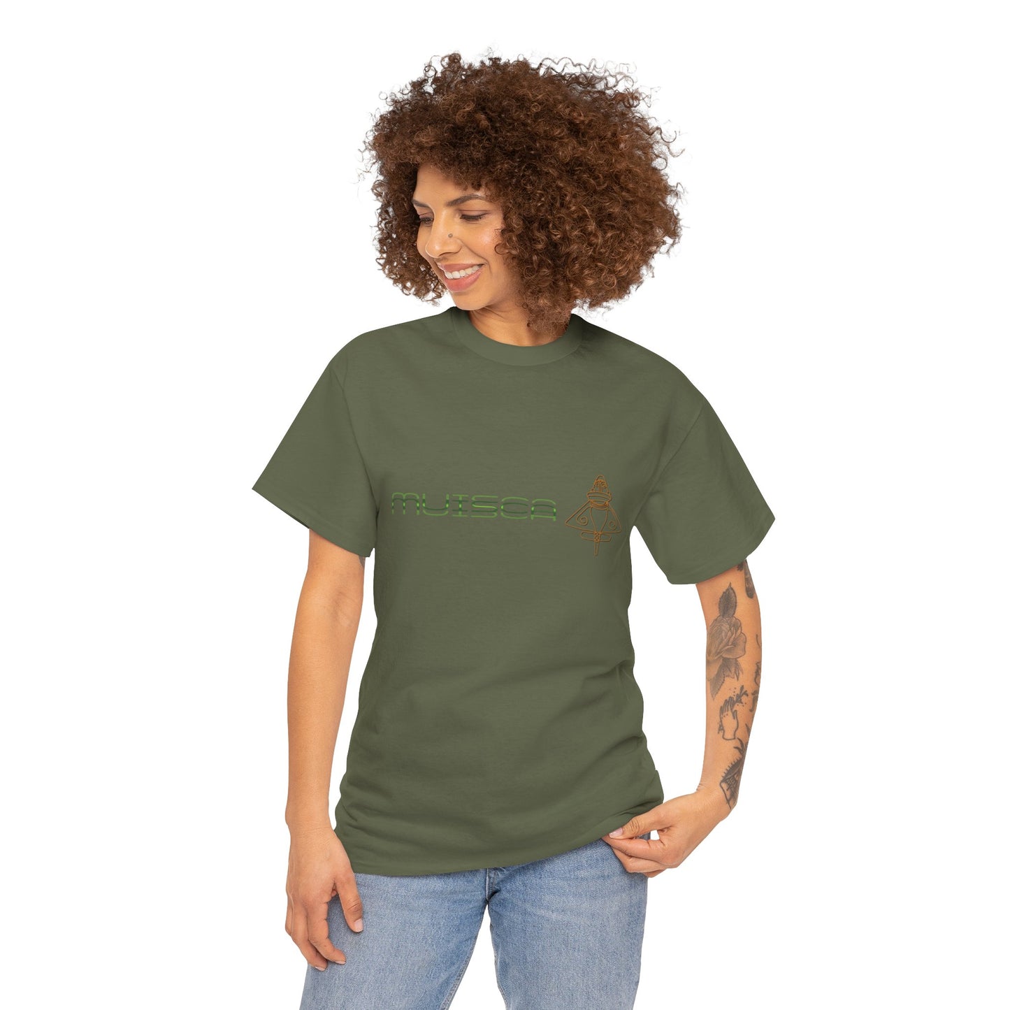 "CULTURA MUISCA" - Unisex Heavy Cotton Tee, Sporty, Casual, Gift, For Him or Her.