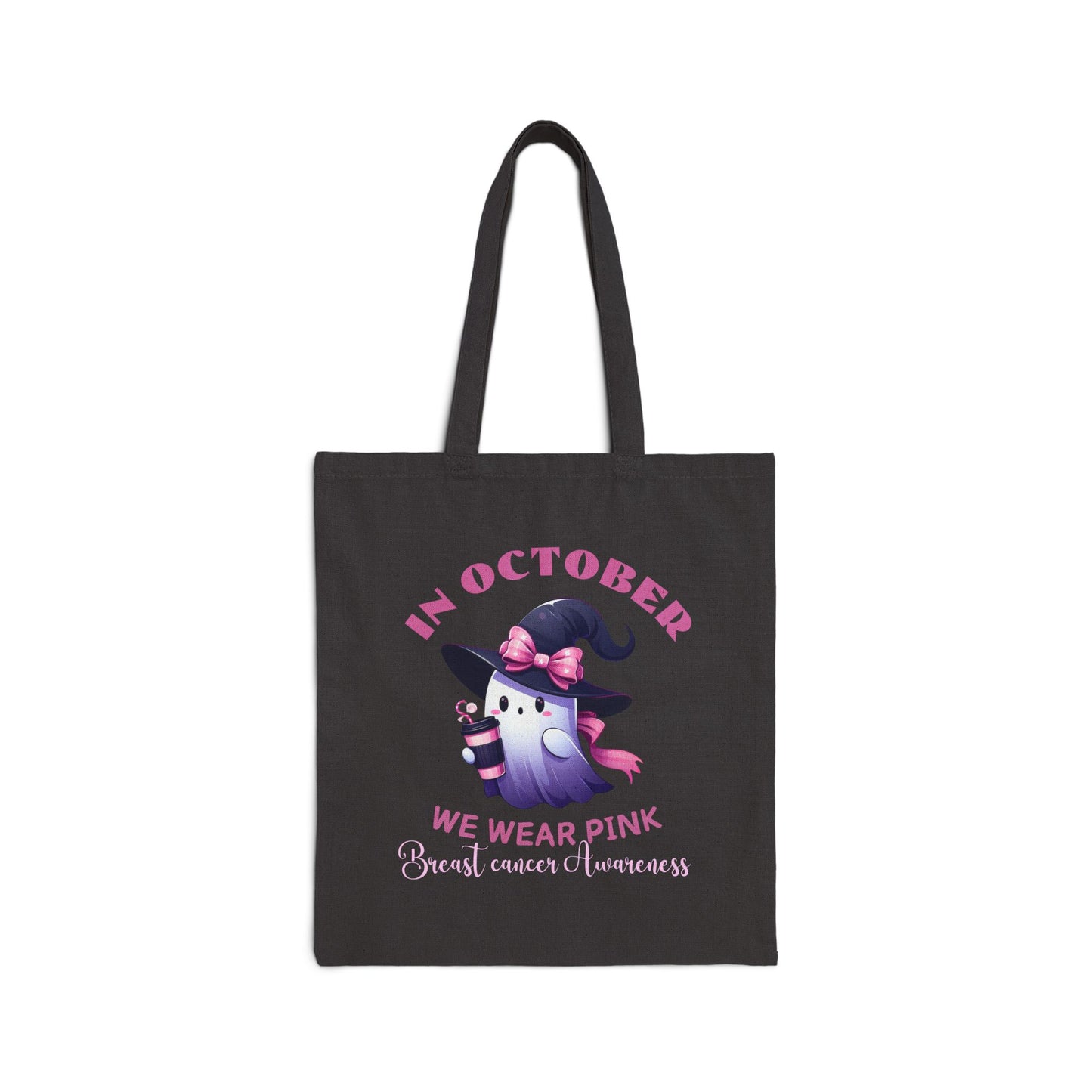 Cotton Canvas Tote Bag, Pink Tote Bags - Breast Cancer Awareness