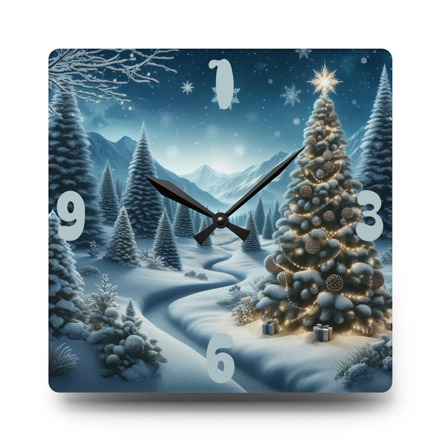 Reloj Navidad" - Acrylic Wall Clock, Christmas Decor, Gift, Home Decoration