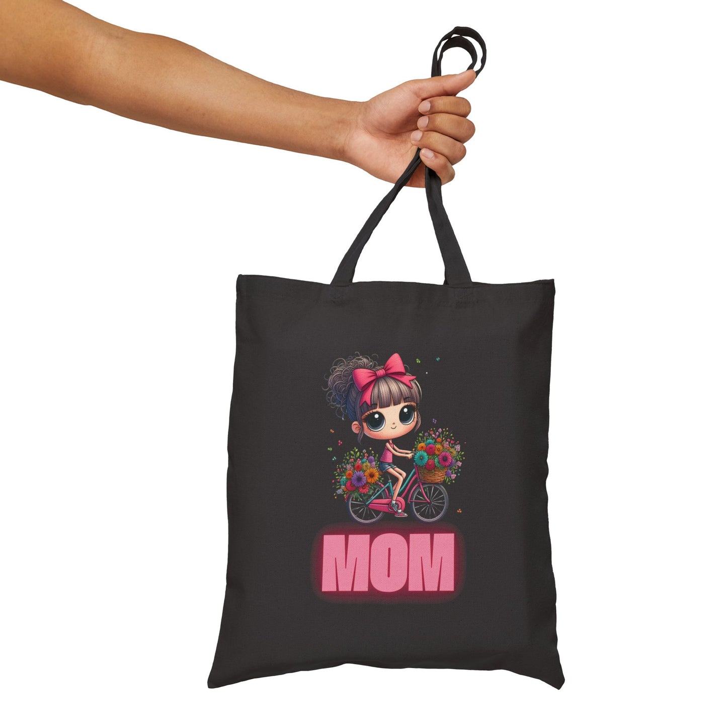 Cotton Canvas Tote Bag, Bike Mom Tote Bag – Perfect for Cycling Moms