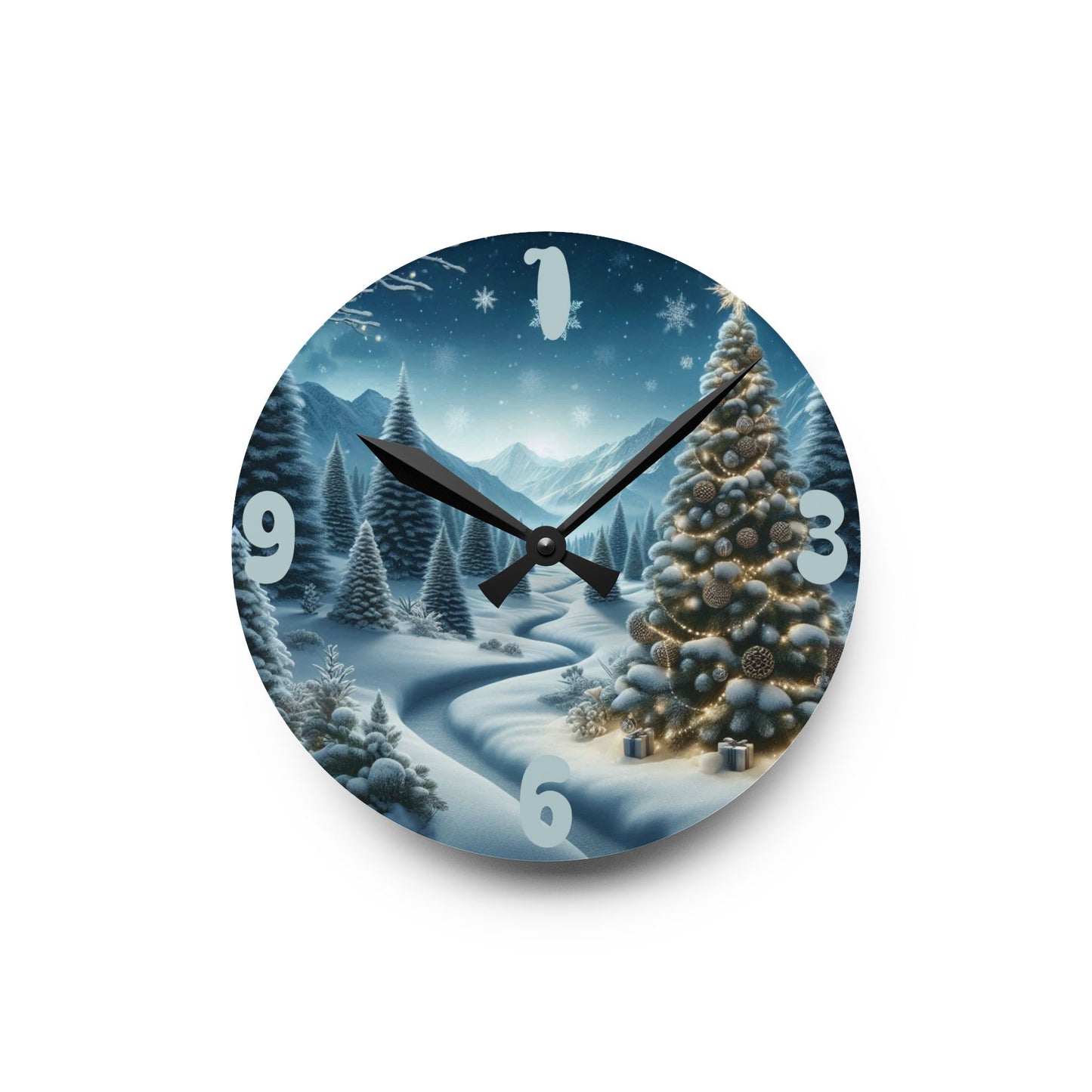 Reloj Navidad" - Acrylic Wall Clock, Christmas Decor, Gift, Home Decoration