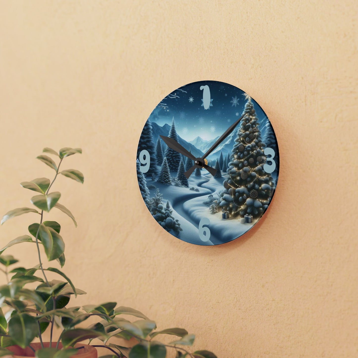 Reloj Navidad" - Acrylic Wall Clock, Christmas Decor, Gift, Home Decoration