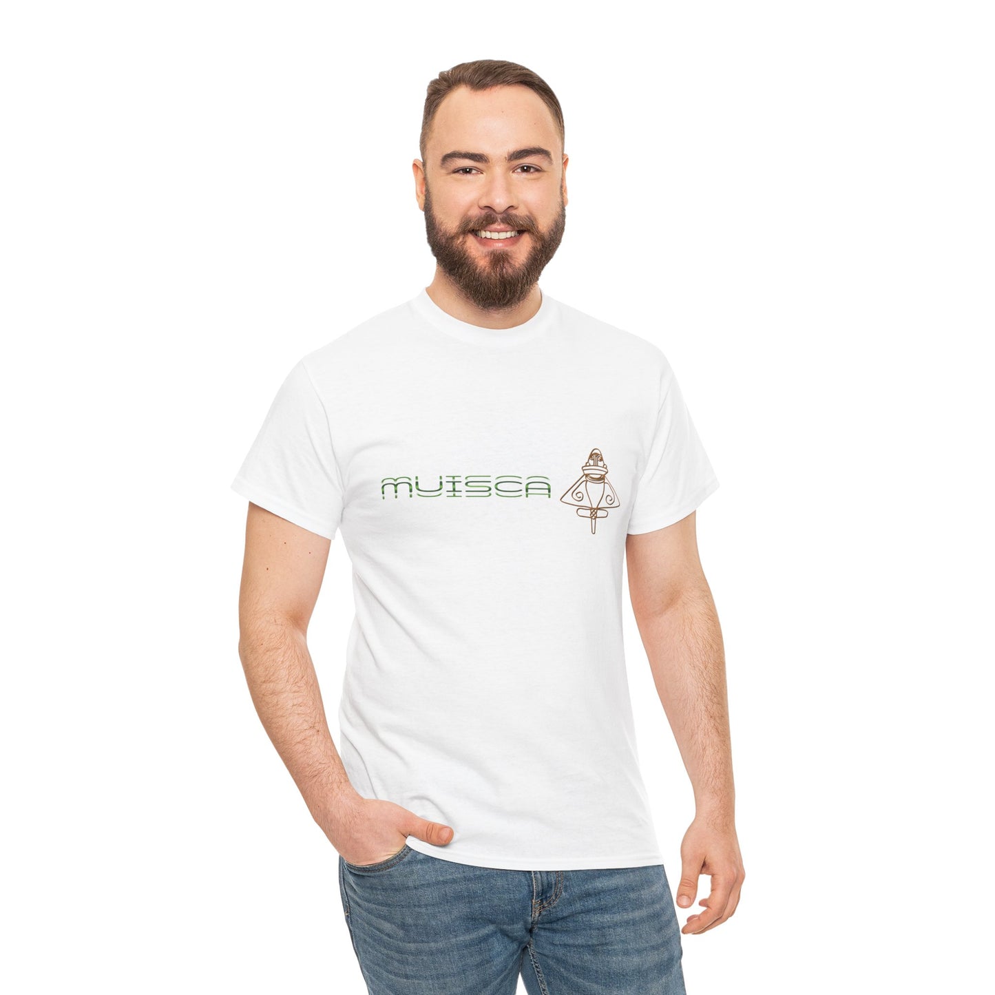 "CULTURA MUISCA" - Unisex Heavy Cotton Tee, Sporty, Casual, Gift, For Him or Her.