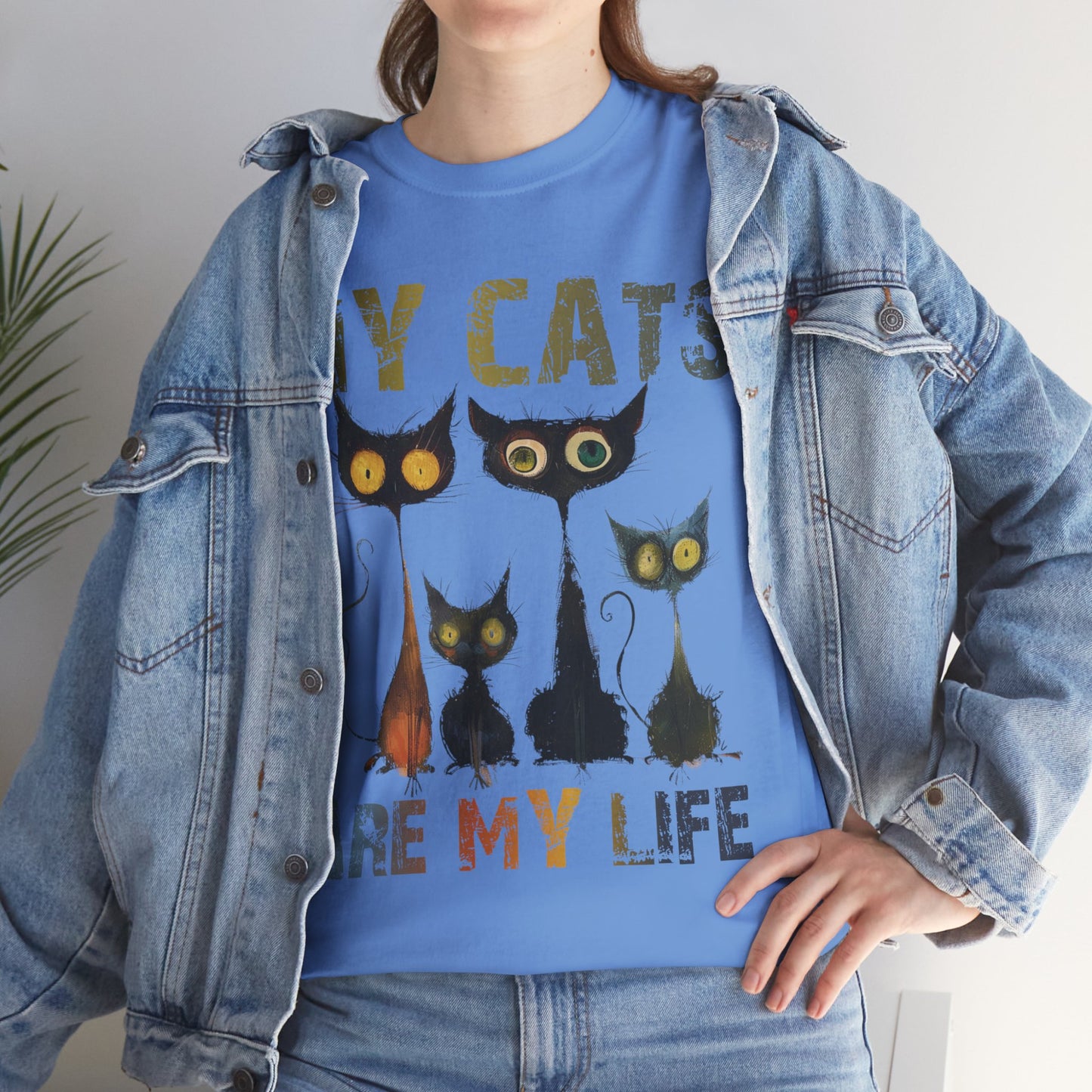 My Cats Unisex Tee, Natural Casual Gift for Him or Her, Cat Lover Tshirt, Funny Animal Shirt, Unisex Cotton Tee