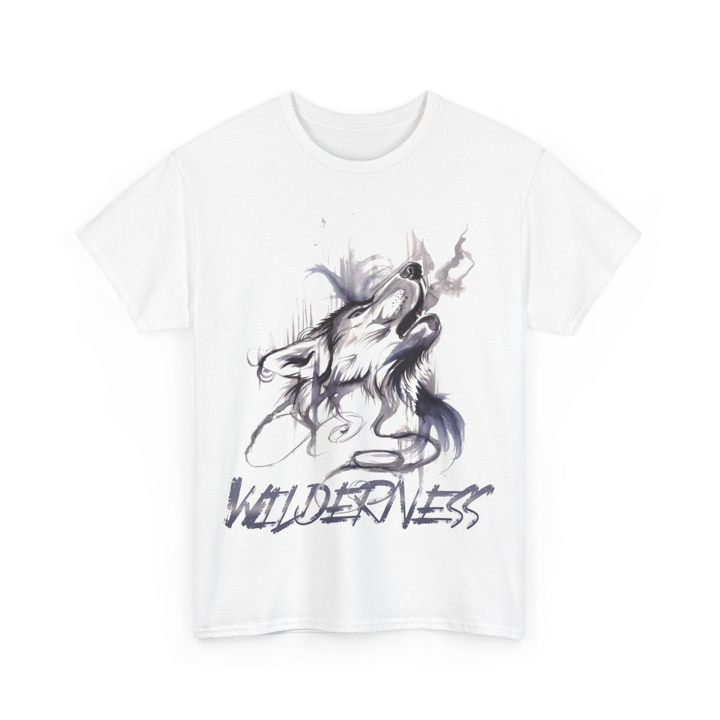 Wolf Design Wilderness Unisex Heavy Cotton Tee, Casual Gift, Men Women Nature Shirt