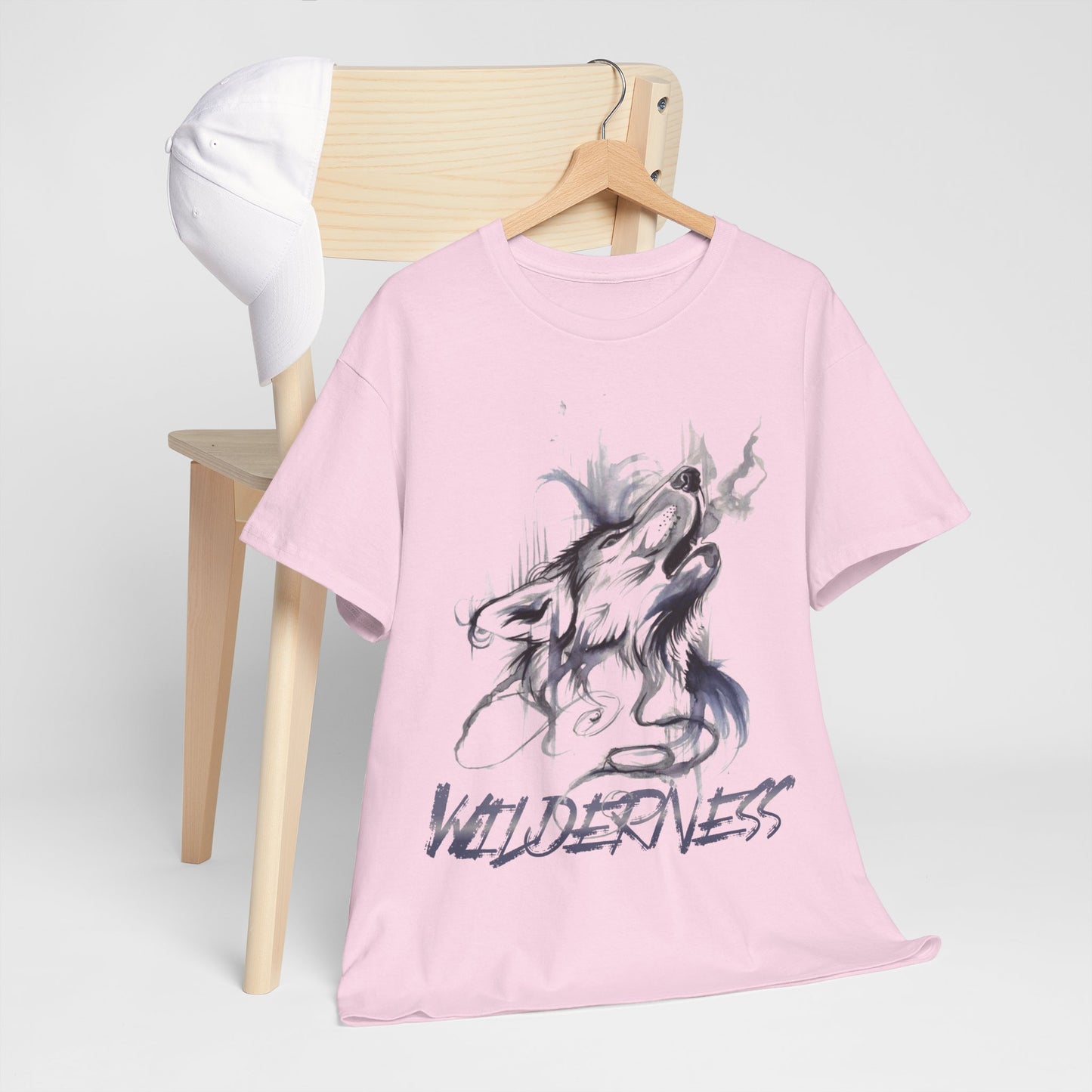 Wolf Design Wilderness Unisex Heavy Cotton Tee, Casual Gift, Men Women Nature Shirt