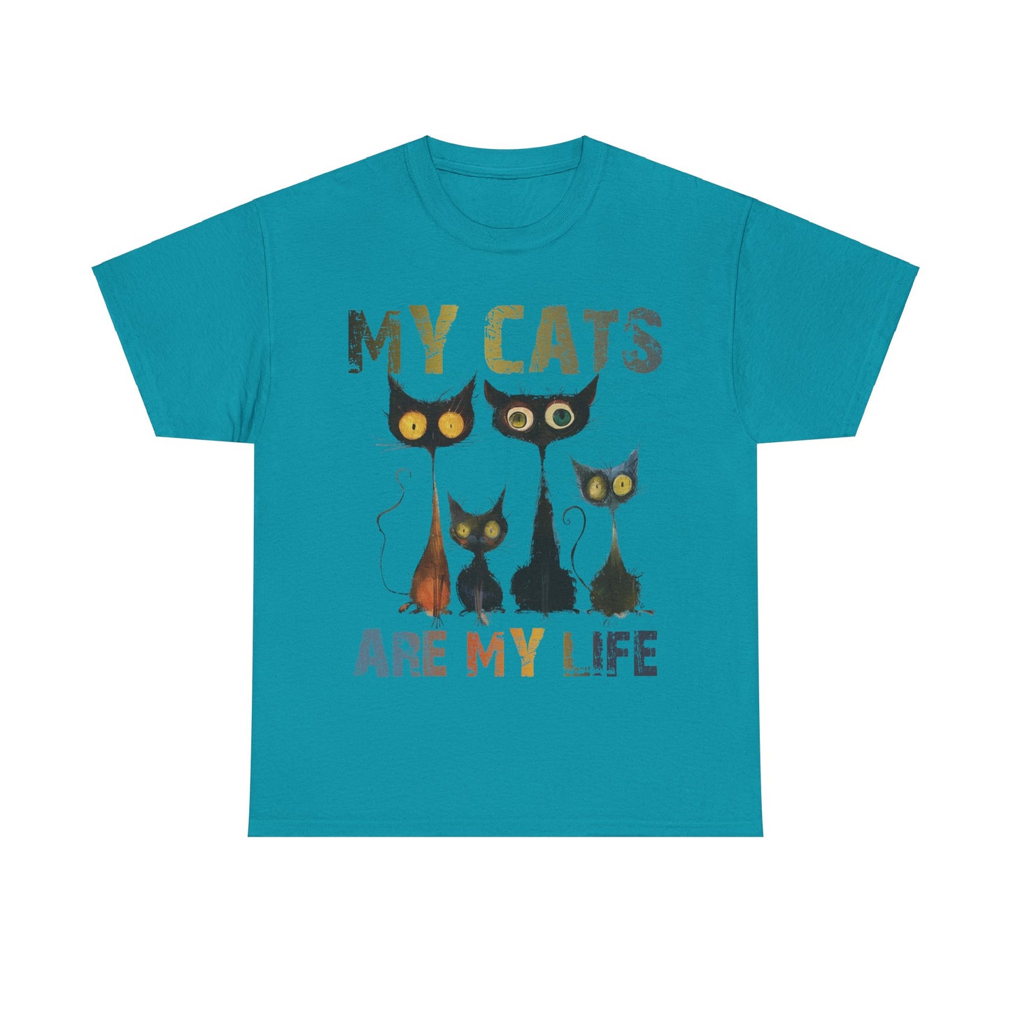 My Cats Unisex Tee, Natural Casual Gift for Him or Her, Cat Lover Tshirt, Funny Animal Shirt, Unisex Cotton Tee