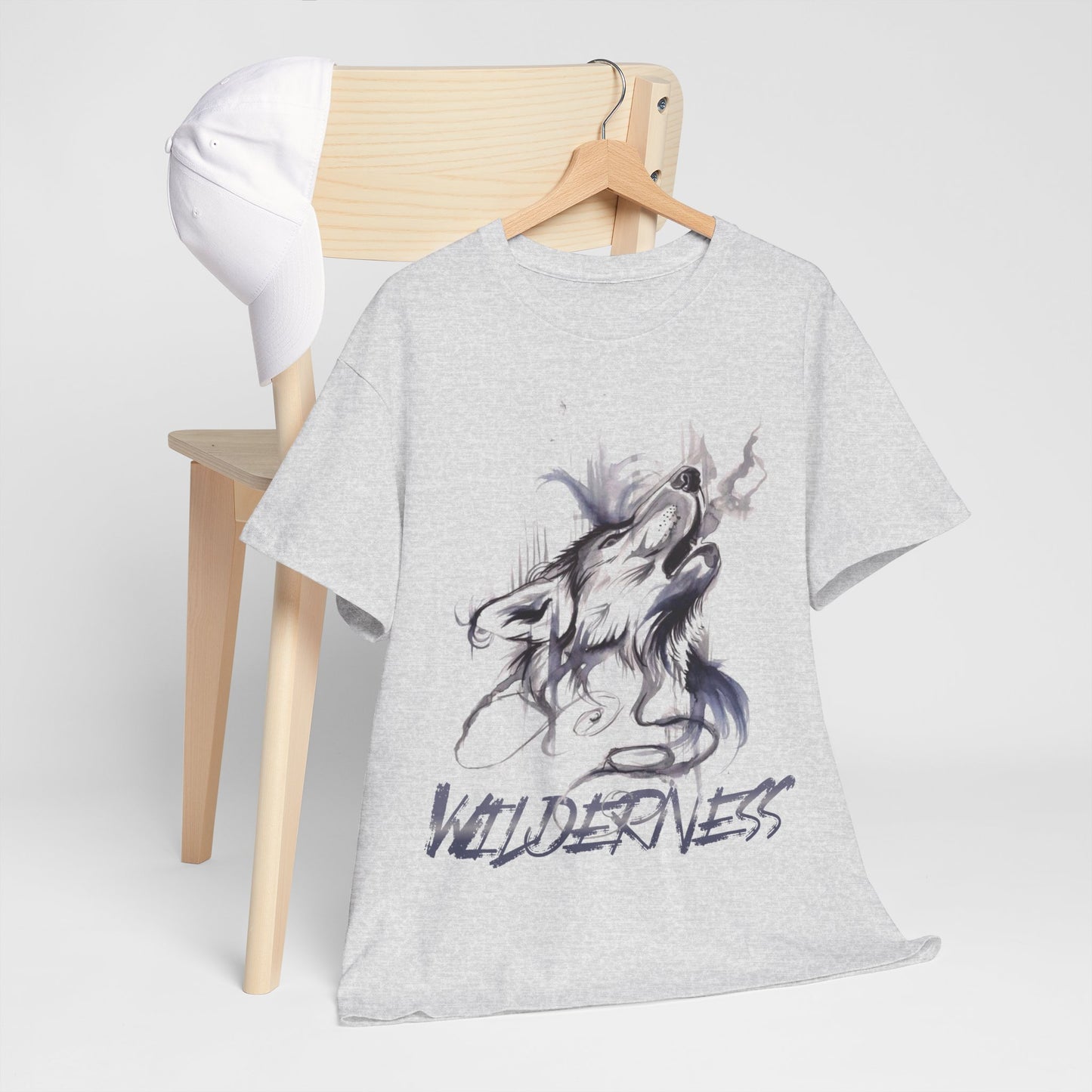 Wolf Design Wilderness Unisex Heavy Cotton Tee, Casual Gift, Men Women Nature Shirt