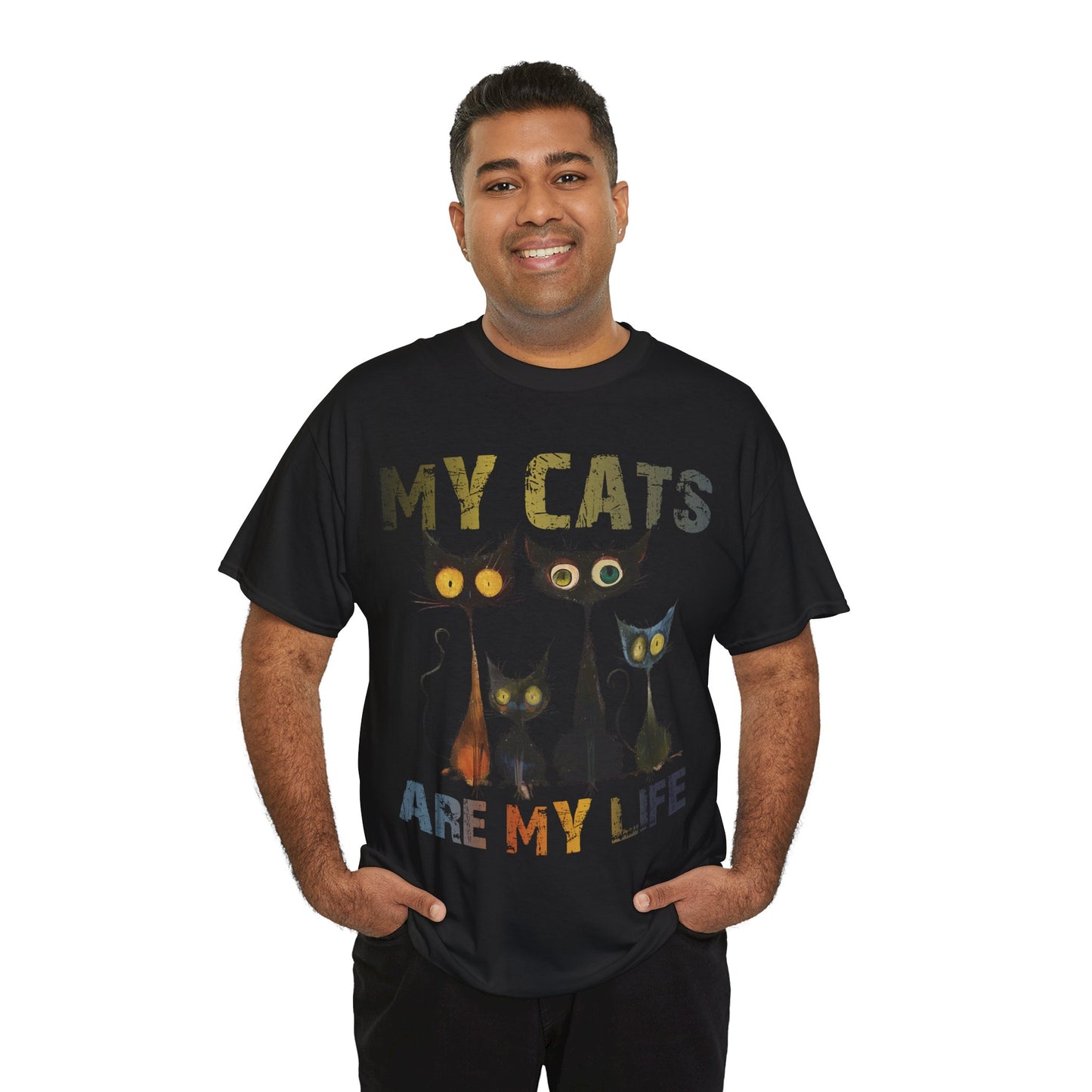 My Cats Unisex Tee, Natural Casual Gift for Him or Her, Cat Lover Tshirt, Funny Animal Shirt, Unisex Cotton Tee