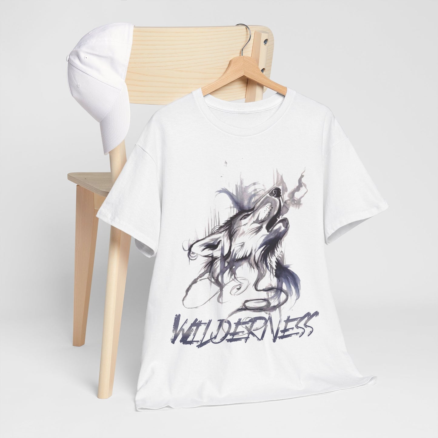 Wolf Design Wilderness Unisex Heavy Cotton Tee, Casual Gift, Men Women Nature Shirt