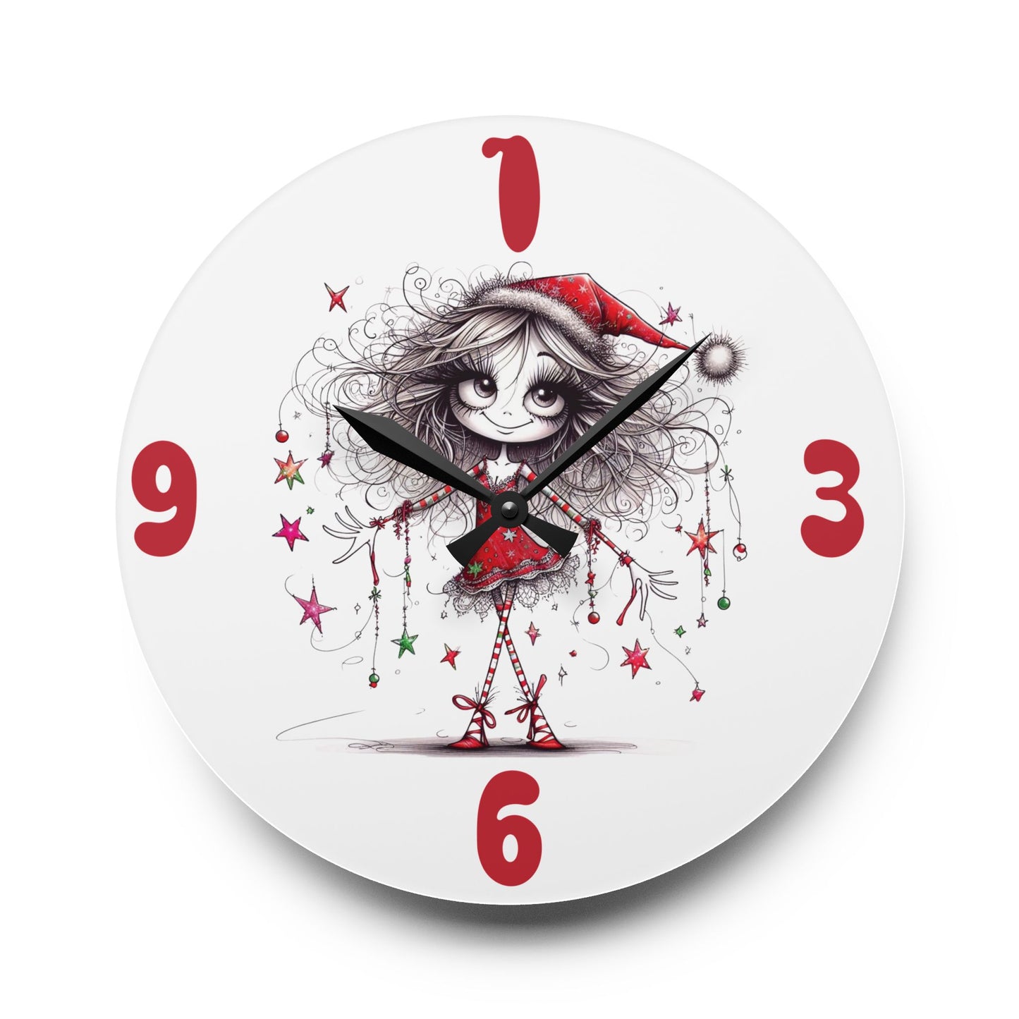 Reloj Navidad" - Acrylic Wall Clock, Christmas Decor, Gift, Home Decoration