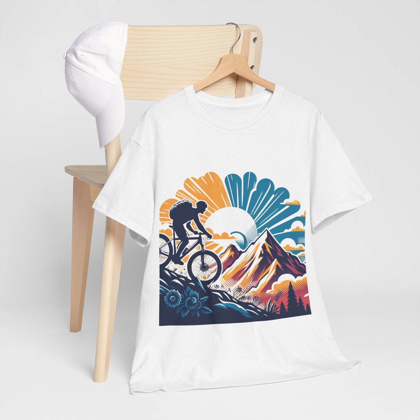 Unisex Heavy Cotton Tee, para amantes del ciclismo, amantes de bicicletas, ropa de ciclismo, camisetas de ciclismo de montaña, ropa de ciclismo, amantes de la bicicleta