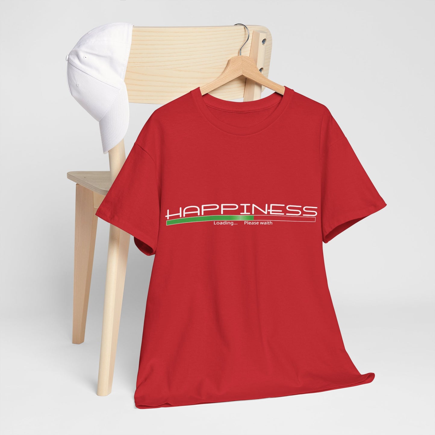 "HAPPINESS" - Unisex Heavy Cotton Tee, Sporty, Casual, Gift, For Him or Her.