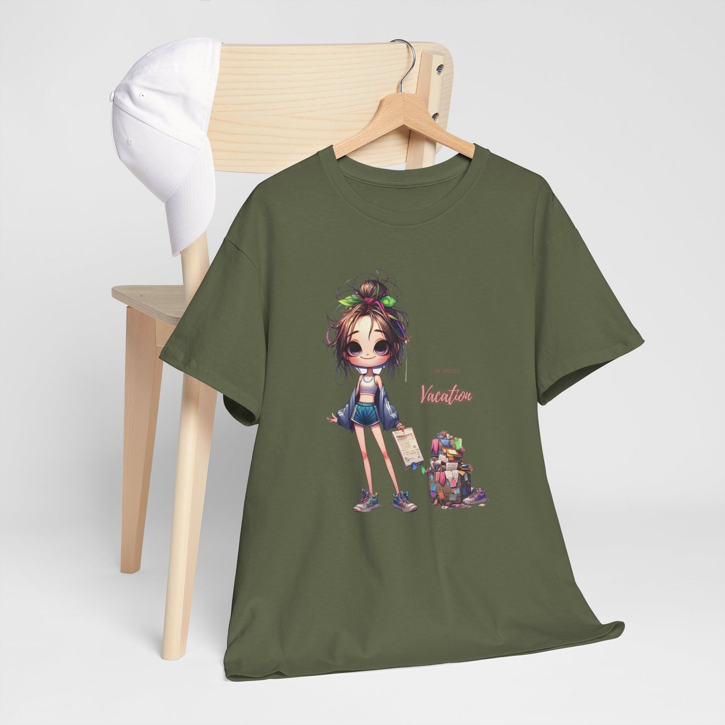 "En modo vacaciones" - Unisex Heavy Cotton Tee, Sporty, Casual, Gift, For Her, Camiseta de Vacaciones,