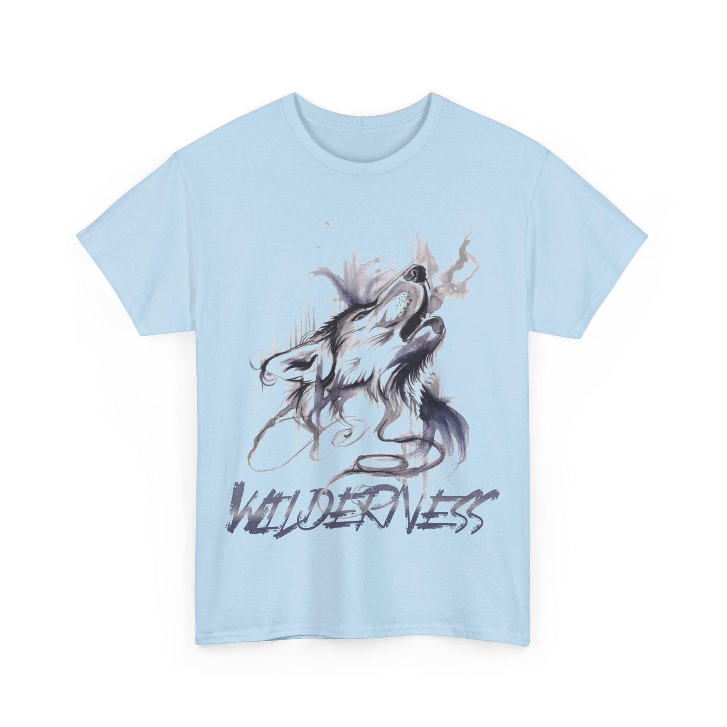 Wolf Design Wilderness Unisex Heavy Cotton Tee, Casual Gift, Men Women Nature Shirt