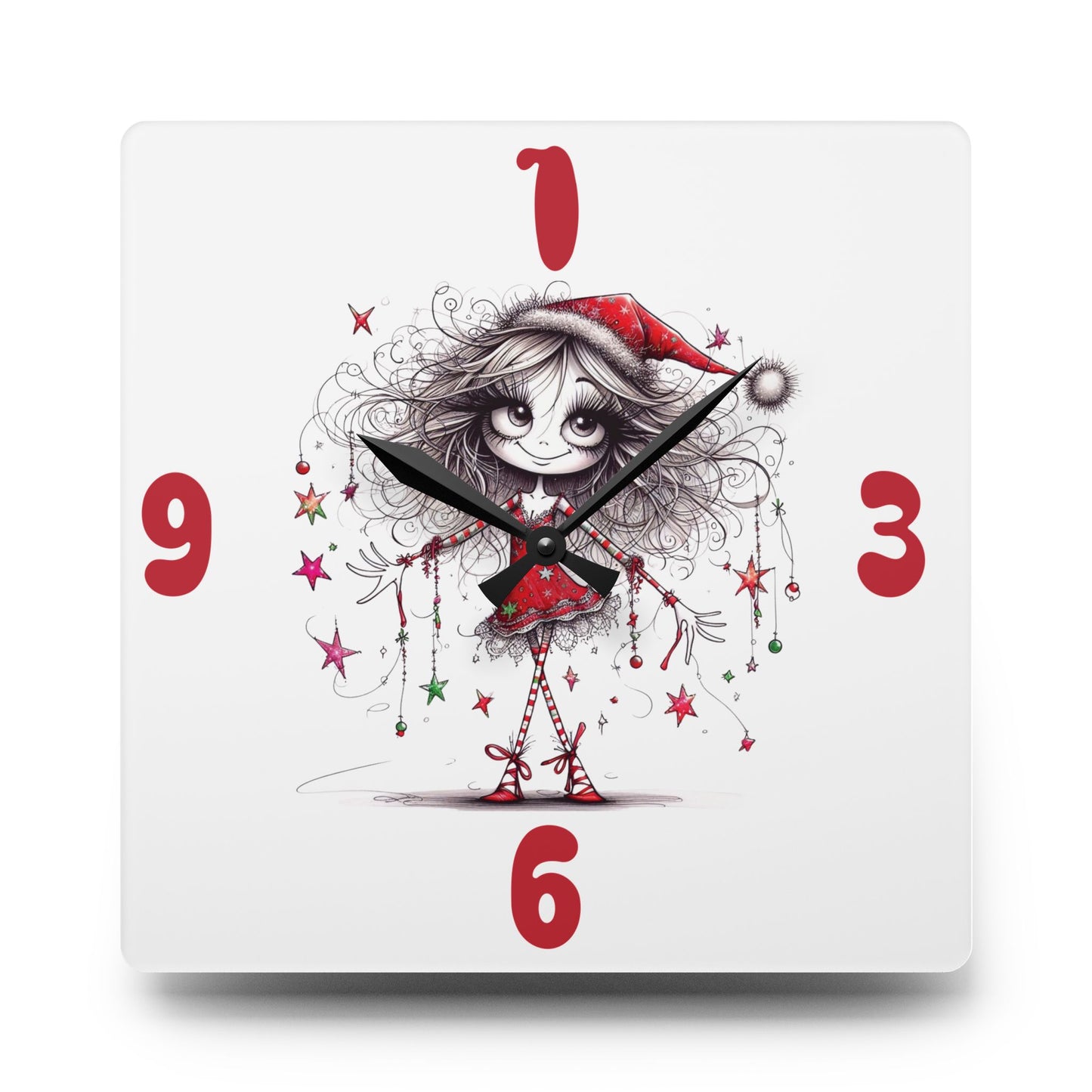 Reloj Navidad" - Acrylic Wall Clock, Christmas Decor, Gift, Home Decoration