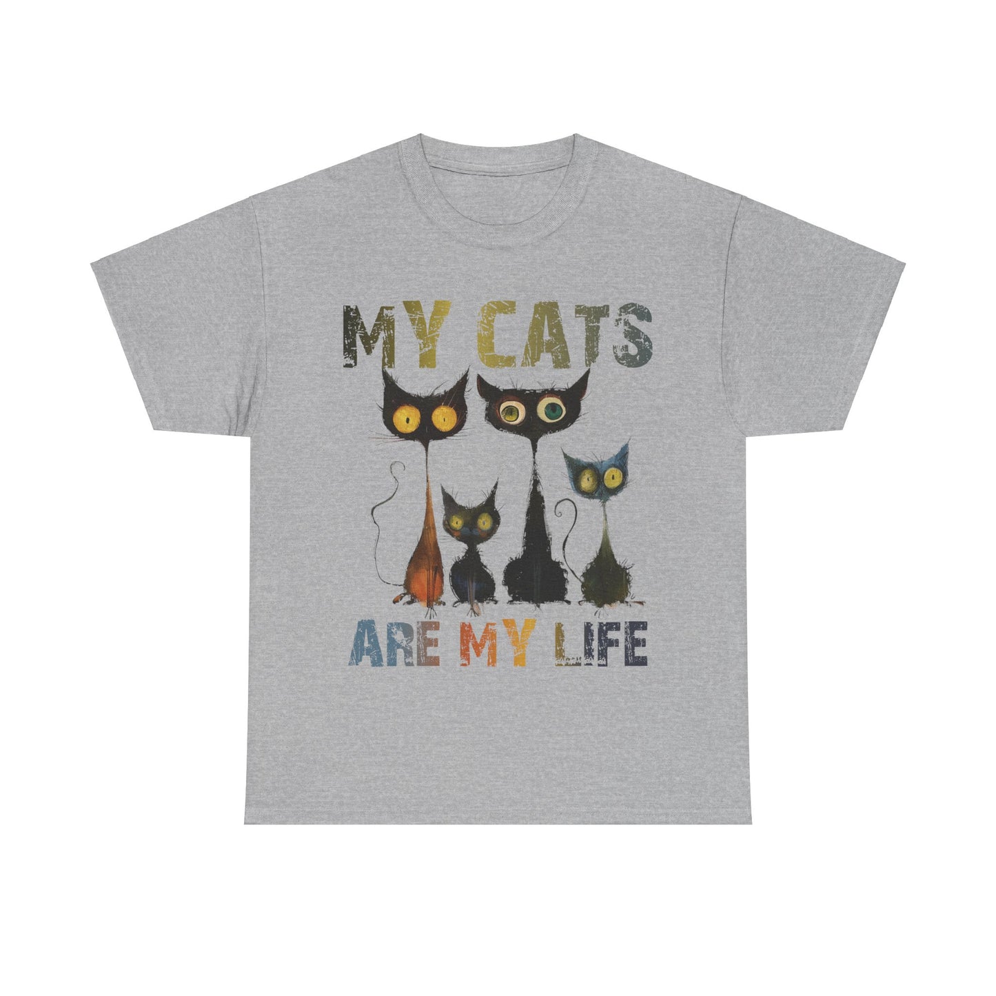 My Cats Unisex Tee, Natural Casual Gift for Him or Her, Cat Lover Tshirt, Funny Animal Shirt, Unisex Cotton Tee