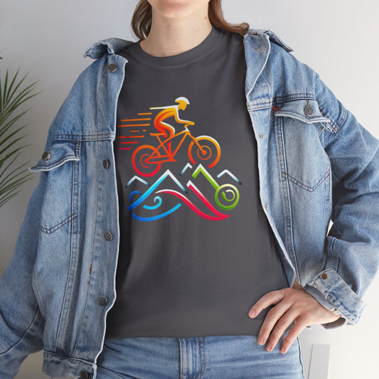 Unisex Heavy Cotton Tee, para amantes del ciclismo, amantes de bicicletas, ropa de ciclismo, camisetas de ciclismo de montaña, ropa de ciclismo, amantes de la bicicleta