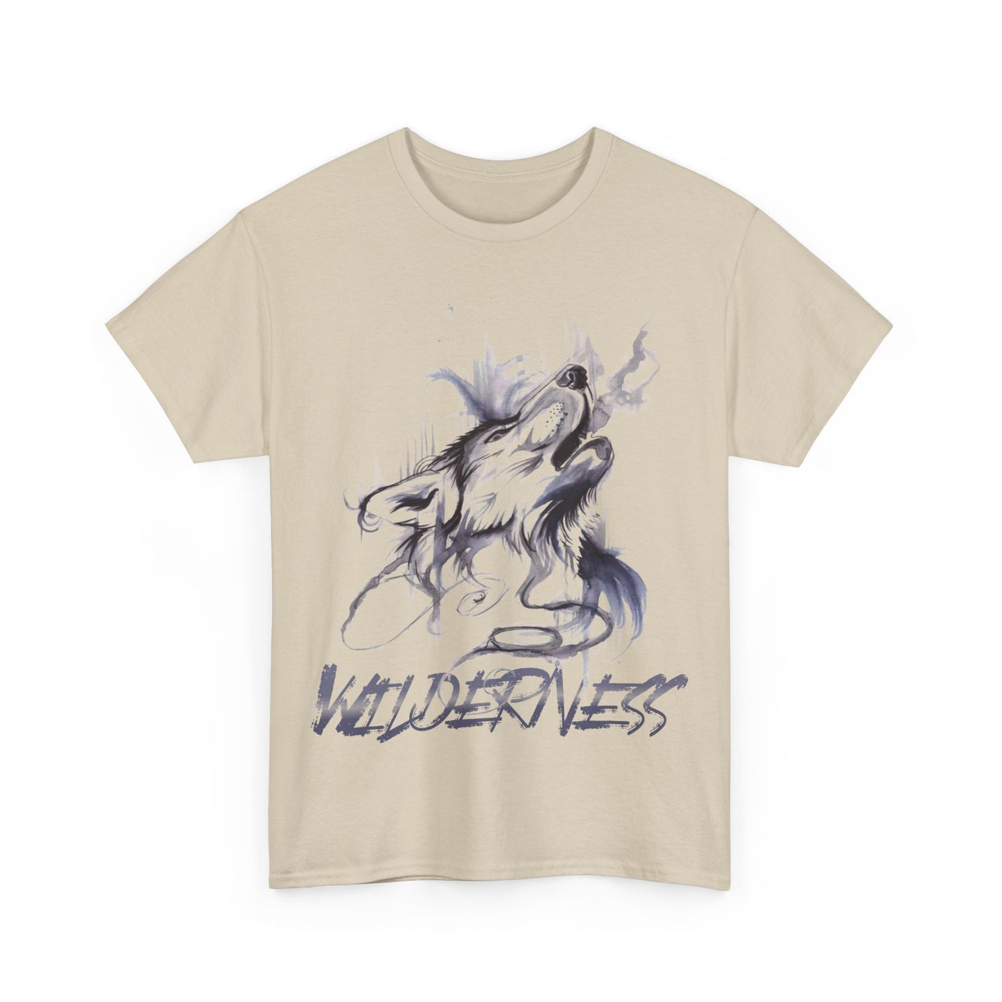 Wolf Design Wilderness Unisex Heavy Cotton Tee, Casual Gift, Men Women Nature Shirt